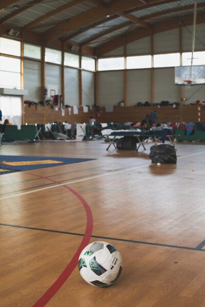 Bourneville-Kellerman sports centre in southern Paris. Mostly young men from West Africa have been living here. Orysia Murat for The National