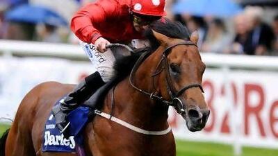 Mayson, under Paul Hanagan, was dominant at Newmarket yesterday even as all the other horses struggled in poor conditions. Alan Crowhurst / Getty Images