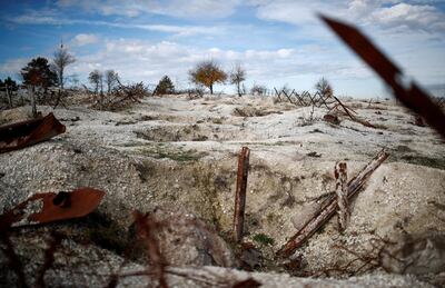 The remains of trenches at the Main de Massiges battlefield between near Champagne, which was the scene of bloody fighting for two years. Christian Hartmann / Reuters
