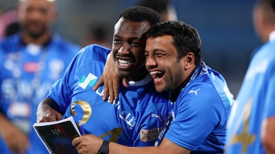 Saud Abdulhamid and Mohammad Al Shalhoub after the match. Getty Images