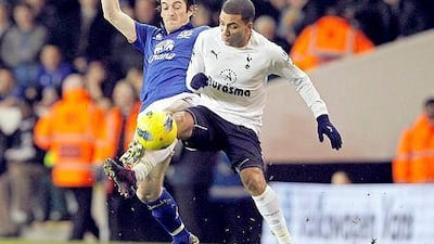 Reports in England claimed Tottenham winger Aaron Lennon, right, who has fallen out of favour at White Hart Lane, would be one of Mancini’s winter transfer targets. (Photo by Bryn Lennon/Getty Images)
