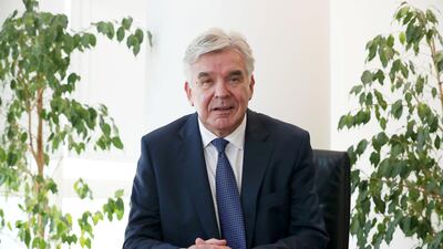 Dr Gareth Goodier, CEO of Seha, at his office in the Das Tower in Abu Dhabi. Pawan Singh / The National