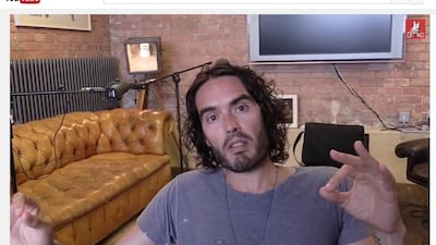 A screen-grab from Russell Brand's video to Sean Hannity.
