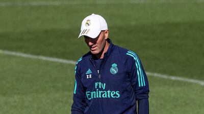 Real Madrid's head coach Zinedine Zidane shows off his skills. EPA
