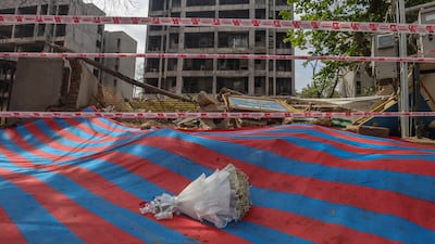 The Air India plane crash site in Ahmedabad, one year on. EPA