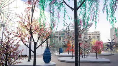 Another view of the light garden, with the Versace Hotel in the background. Photo: Reem Mohammed / The National
