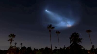 A SpaceX Falcon 9 rocket launch is seen in Pasadena, California. BJ FULTON / via Reuters