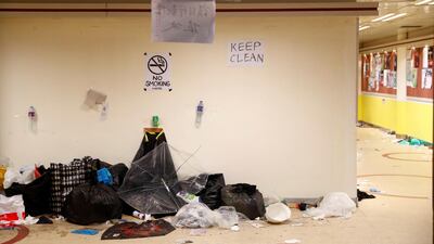 A corridor of the student union building is pictured. Reuters