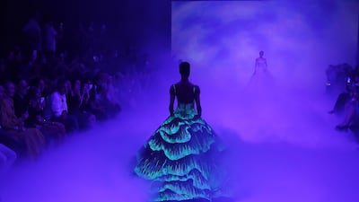 For the Michael Cinco finale at Arab Fashion Week, there were three dresses inspired by the Northern Lights. All photos: Pawan Singh / The National