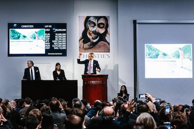 The auction is conducted for the painting David Hockney's Portrait of an Artist (Pool with Two Figures)