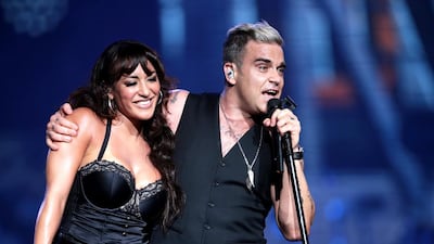 British artist Robbie Williams performs at du arena in Abu Dhabi on April 25, 2015. Christopher Pike / The National