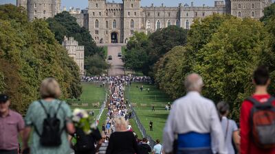 Well-wishers outside Windsor Castle. Getty Images