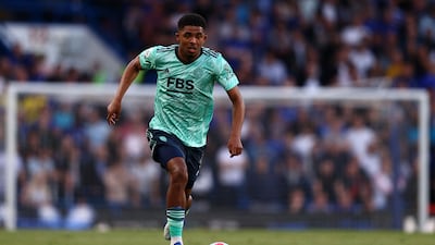 Leicester City's French defender Wesley Fofana runs with the ball during the English Premier League match against Chelsea at Stamford Bridge in London on May 19, 2022. The match finished 1-1. AFP