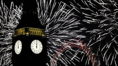 Fireworks over central London to celebrate the new year. PA