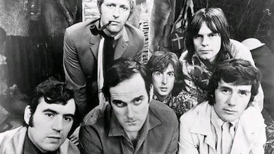 Back row, from left, Graham Chapman and Eric Idle, Terry Gilliam. Front row from left, Terry Jones, John Cleese and Michael Palin.