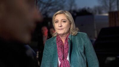 President of the French far-right Front National party, and chief candidate Marine Le Pen. Philippe Huguen / AFP