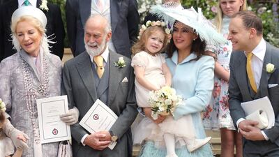 Princess Michael of Kent and Prince Michael of Kent with Lady Frederick Windsor and Lord Frederick Windsor after the ceremony. AFP