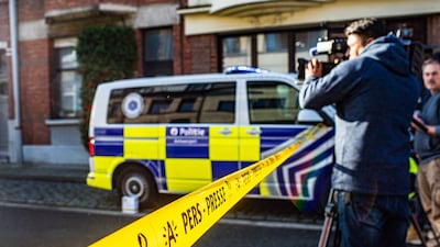 A police cordon where the shooting happened in Merksem, Antwerp. AFP