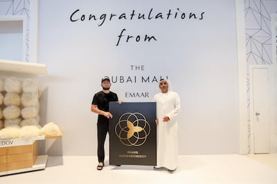 UFC Lightweight Champion Khabib Nurmagomedov gets award a Dubai Star. Courtesy Dubai Star