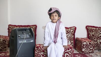 Khalifa, the six-year-old Saudi, yearns to go to school but his family possibly cannot afford to pay for a nurse. Mona Al Marzooqi / The National