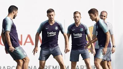 It was a busy session for the Barcelona players. EPA