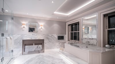One of eight bathrooms at Silk House. Aston Chase