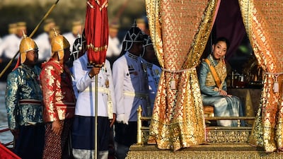 Princess Bajrakitiyabha attends the Royal Barge procession in Bangkok, in 2019. AFP