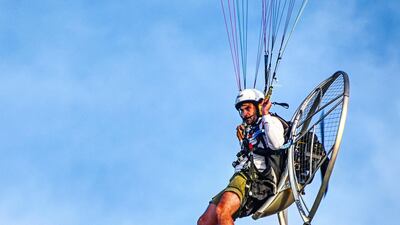 On a paramotor. Courtesy: Guy in Dubai