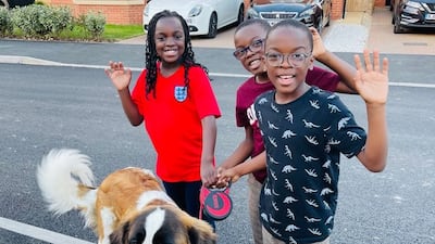 Eight-year-olds Mbetmi, Waimi and Yimi Fongue have been selected as ‘One Step Greener’ emissaries after spending every Wednesday and Friday for the past two years picking up other people’s rubbish. Photo: Cop26