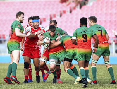 Dubai Knights Eagles take on the Dubai Tigers in the West Asia Premiership in November. Victor Besa / The National