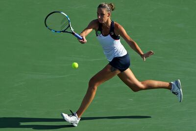Karolina Pliskova returns a shot against Caroline Wozniacki. Aaron Doster / Reuters