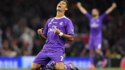 Cristiano Ronaldo of Real Madrid celebrates victory after the Uefa Champions League final against Juventus. Laurence Griffiths / Getty Images