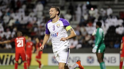 A hat-trick against Al Nasr on Saturday took Marcus Berg's tally to 30 goals in all competitions in his debut season with Al Ain. Karim Jaafar / AFP