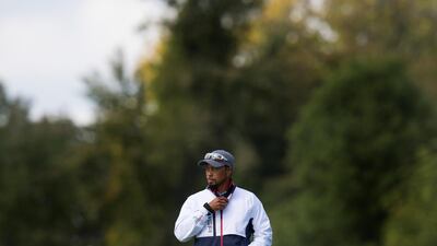 Tiger Woods posted videos on his Twitter account hitting some golf balls as he continues his rehabilitation from injury. Jim Watson / AFP