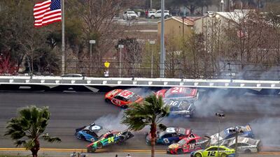 The first major crash of the race after just 14 laps. Reuters