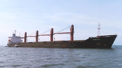 An undated handout photo made available by the US Department of Justice (DOJ) showing the North Korean ship Wise Honest, which the DOJ announced had been seized by the US Government for violations of US law and United Nations Security Council resolutions. EPA/US DEPARTMENT OF JUSTICE HANDOUT