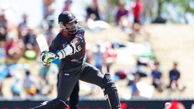 Amjad Javed enjoyed a successful individual game against Ireland, scoring 42 with the bat before taking three wickets and one stunning catch. Hagen Hopkins / Getty Images