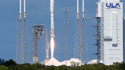 An Atlas 5 rocket with Amazon's Project Kuiper satellites lifts off from the Cape Canaveral Space Force Station in Florida. AP