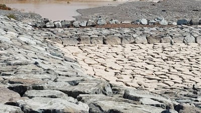 A major search and rescue operation is underway after a motorist was reported missing amid flash foods in RAK. Courtesy RAK Police.