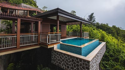 An infinity pool at a $11 million villa in the Royal Palm Residences development.