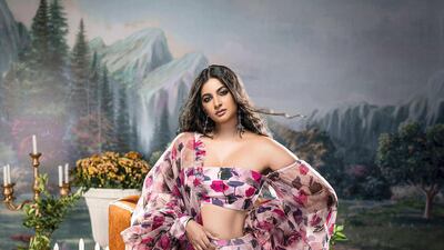 Rhea Kapoor models a lehenga from the Chronicles of Femininity collection, available in Dubai at Vesimi