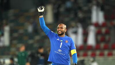 Ali Khaseif of Al Jazira celebrates after Ali Mabkhout scored a goal to make it 1-0 during the FIFA Club World Cup UAE 2017 match between Al Jazira and Urawa Red Diamonds at Zayed Sports City Stadium on December 9, 2017 in Abu Dhabi, United Arab Emirates. (Photo by Matthew Ashton - AMA/Getty Images)