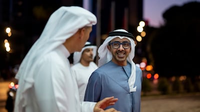 Sheikh Abdullah bin Zayed, Deputy Prime Minister and Minister of Foreign Affairs, attends a reception hosted by Mr Rama