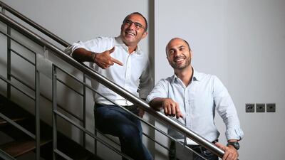 Husain Makiya, left, and Abed Bibi set up the first online mall for gift cards in the Middle East. Christopher Pike / The National