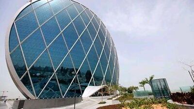 Aldar Properties jumped 4.8 per cent to Dh1.34 yesterday. Above, the company's headquarters in Abu Dhabi. Sammy Dallal / The National