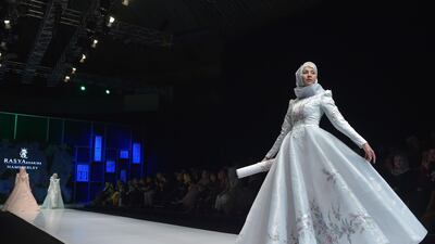 Showstopper outfit from Rasya Shakira. AFP