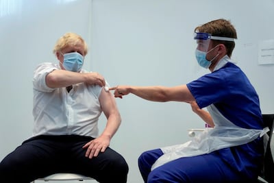 Prime Minister Boris Johnson receives his second dose of AstraZeneca's Covid-19 vaccine. Reuters