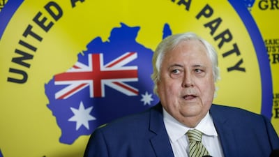 Federal leader of the United Australia Party Clive Palmer has spent more than $30 million on his election campaign. EPA