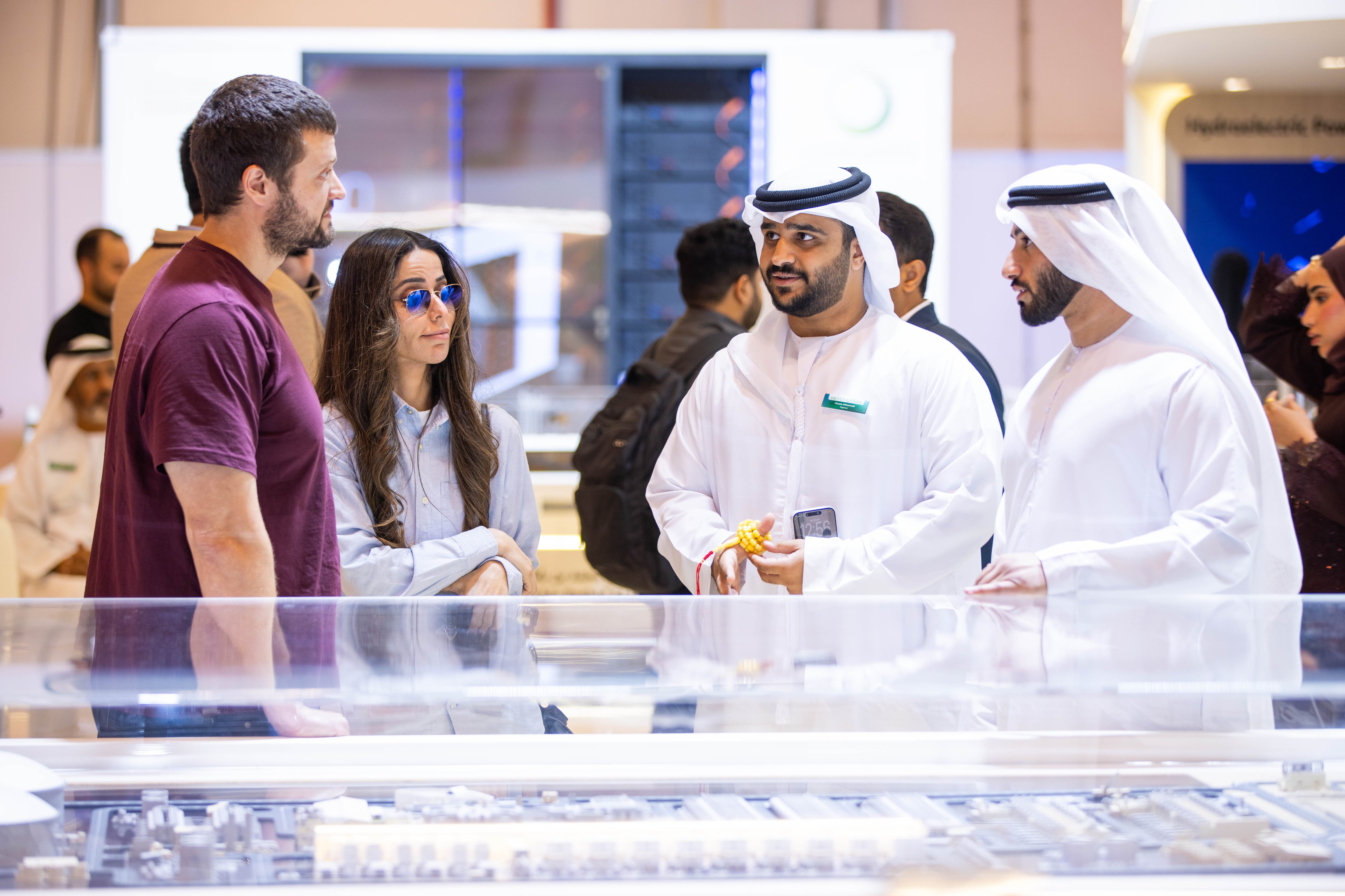 Attendees in discussion at WETEX. Photo: Handout