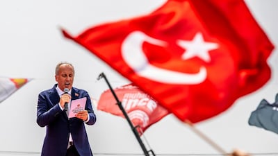 Muharrem Ince, presidential candidate of Turkey's main opposition Republican People's Party (CHP), speaks during an election campaign rally in Istanbul, Turkey, on June 23, 2018. Srdjan Suki / EPA